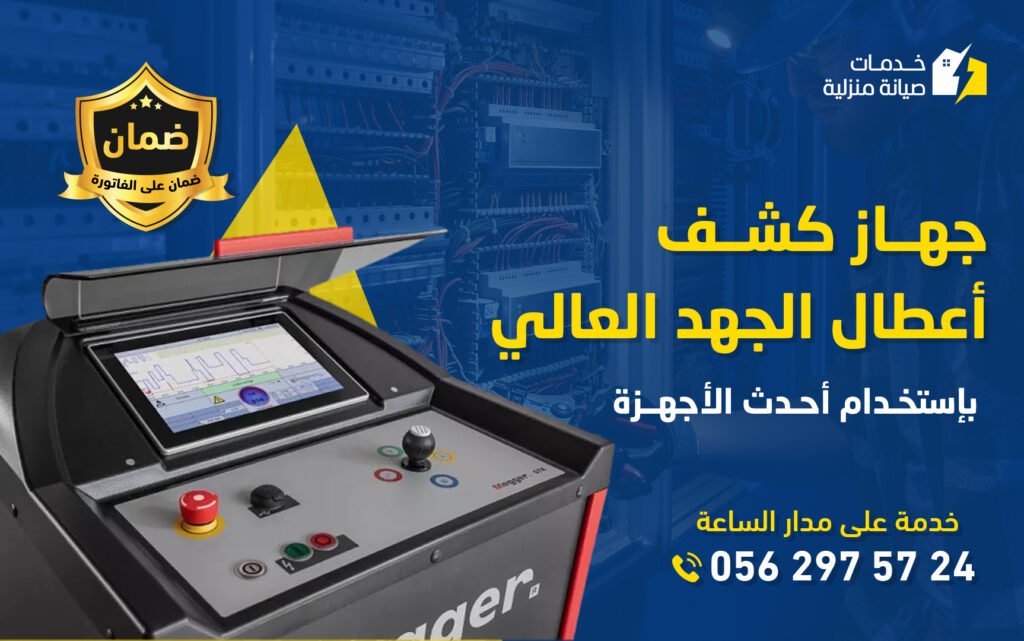 جهاز كشف أعطال الجهد العالي من ميجر Megger أثناء تحديد موقع عطل في كابل كهرباء أرضي داخل محطة كهرباء.